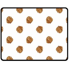 Pine Cones White Fleece Blanket (medium)  by Littlebird