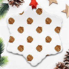 Pine Cones White Snowflake Ornament (two Sides)