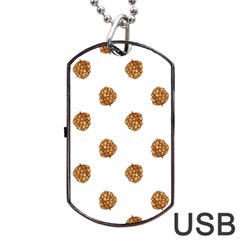 Pine Cones White Dog Tag Usb Flash (two Sides) by Littlebird