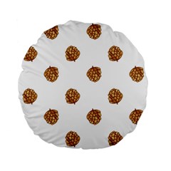 Pine Cones White Standard 15  Premium Round Cushions by Littlebird