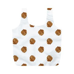 Pine Cones White Full Print Recycle Bag (m) by Littlebird