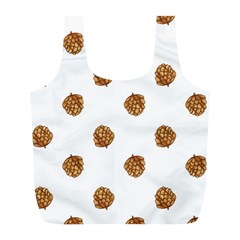 Pine Cones White Full Print Recycle Bag (l) by Littlebird