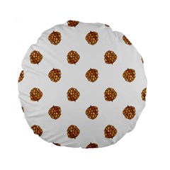 Pine Cones White Standard 15  Premium Flano Round Cushions by Littlebird