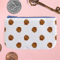 Pine Cones White Large Coin Purse by Littlebird