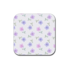 Flowers Pattern Rubber Coaster (square)