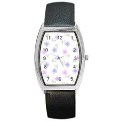 Flowers Pattern Barrel Style Metal Watch by Littlebird