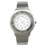 Flowers Pattern Stainless Steel Watch Front