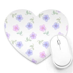 Flowers Pattern Heart Mousepads