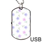 Flowers Pattern Dog Tag USB Flash (Two Sides) Front