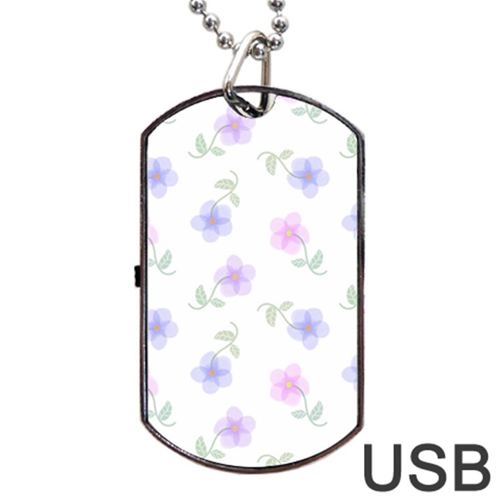 Flowers Pattern Dog Tag USB Flash (Two Sides)