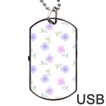 Flowers Pattern Dog Tag USB Flash (Two Sides) Back