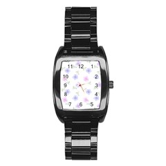 Flowers Pattern Stainless Steel Barrel Watch by Littlebird