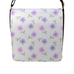 Flowers Pattern Flap Closure Messenger Bag (l)