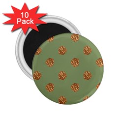 Pine Cones Green 2 25  Magnets (10 Pack)  by Littlebird