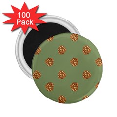 Pine Cones Green 2 25  Magnets (100 Pack)  by Littlebird