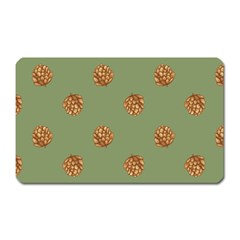 Pine Cones Green Magnet (rectangular) by Littlebird