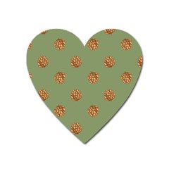 Pine Cones Green Heart Magnet by Littlebird