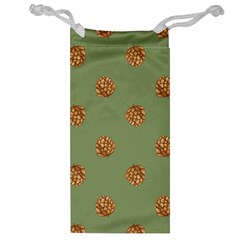 Pine Cones Green Jewelry Bag by Littlebird