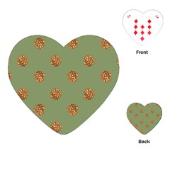 Pine Cones Green Playing Cards Single Design (heart) by Littlebird