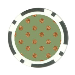 Pine Cones Green Poker Chip Card Guard