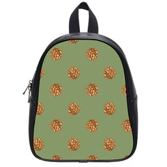 Pine Cones Green School Bag (small) by Littlebird