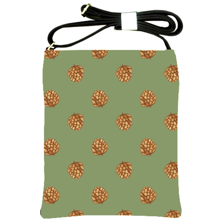 Pine cones green Shoulder Sling Bag