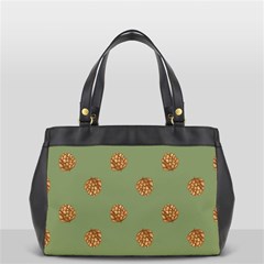 Pine Cones Green Oversize Office Handbag (2 Sides) by Littlebird