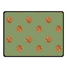 Pine Cones Green Fleece Blanket (small) by Littlebird