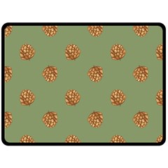 Pine Cones Green Double Sided Fleece Blanket (large) 