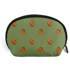 Pine Cones Green Accessory Pouch (large) by Littlebird