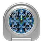 Rare Excotic Blue Flowers In The Forest Of Calm And Peace Travel Alarm Clock Front