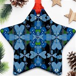 Rare Excotic Blue Flowers In The Forest Of Calm And Peace Star Ornament (Two Sides) Front