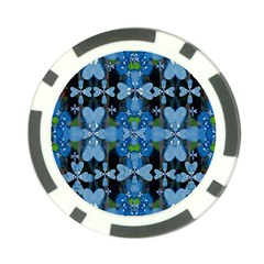 Rare Excotic Blue Flowers In The Forest Of Calm And Peace Poker Chip Card Guard (10 Pack) by pepitasart