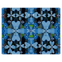 Rare Excotic Blue Flowers In The Forest Of Calm And Peace Double Sided Flano Blanket (medium)  by pepitasart