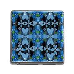 Rare Excotic Blue Flowers In The Forest Of Calm And Peace Memory Card Reader (square 5 Slot) by pepitasart