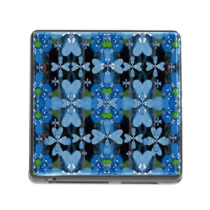 Rare Excotic Blue Flowers In The Forest Of Calm And Peace Memory Card Reader (Square 5 Slot)