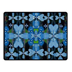 Rare Excotic Blue Flowers In The Forest Of Calm And Peace Fleece Blanket (small) by pepitasart