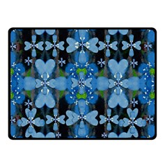 Rare Excotic Blue Flowers In The Forest Of Calm And Peace Double Sided Fleece Blanket (small)  by pepitasart