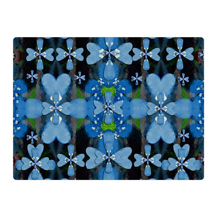 Rare Excotic Blue Flowers In The Forest Of Calm And Peace Double Sided Flano Blanket (Mini) 