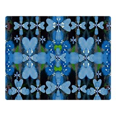 Rare Excotic Blue Flowers In The Forest Of Calm And Peace Double Sided Flano Blanket (large)  by pepitasart