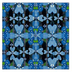 Rare Excotic Blue Flowers In The Forest Of Calm And Peace Large Satin Scarf (square) by pepitasart