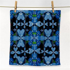 Rare Excotic Blue Flowers In The Forest Of Calm And Peace Face Towel by pepitasart