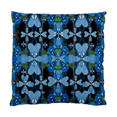 Rare Excotic Blue Flowers In The Forest Of Calm And Peace Standard Cushion Case (one Side) by pepitasart