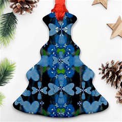 Rare Excotic Blue Flowers In The Forest Of Calm And Peace Ornament (christmas Tree)  by pepitasart