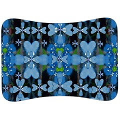 Rare Excotic Blue Flowers In The Forest Of Calm And Peace Velour Seat Head Rest Cushion by pepitasart