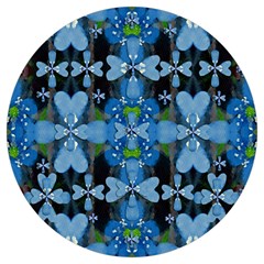 Rare Excotic Blue Flowers In The Forest Of Calm And Peace Round Trivet by pepitasart