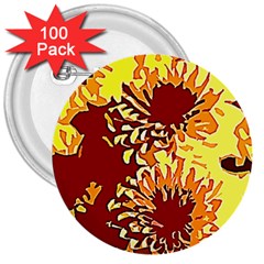 Sunflowers 3  Buttons (100 Pack) 