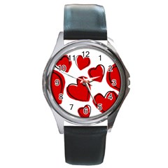 Scribbled Love Round Metal Watch by SomethingForEveryone