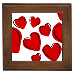 Scribbled Love Framed Tile by SomethingForEveryone