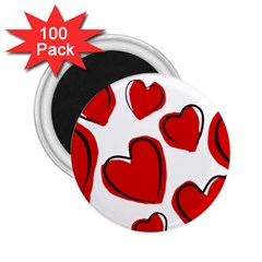 Scribbled Love 2 25  Magnets (100 Pack)  by SomethingForEveryone